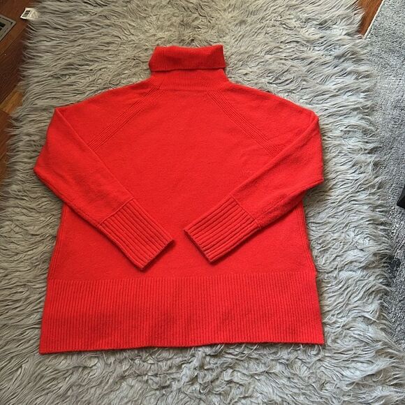 Jcrew bright red/orange wool blend turtleneck sweater size xs - Picture 6 of 6